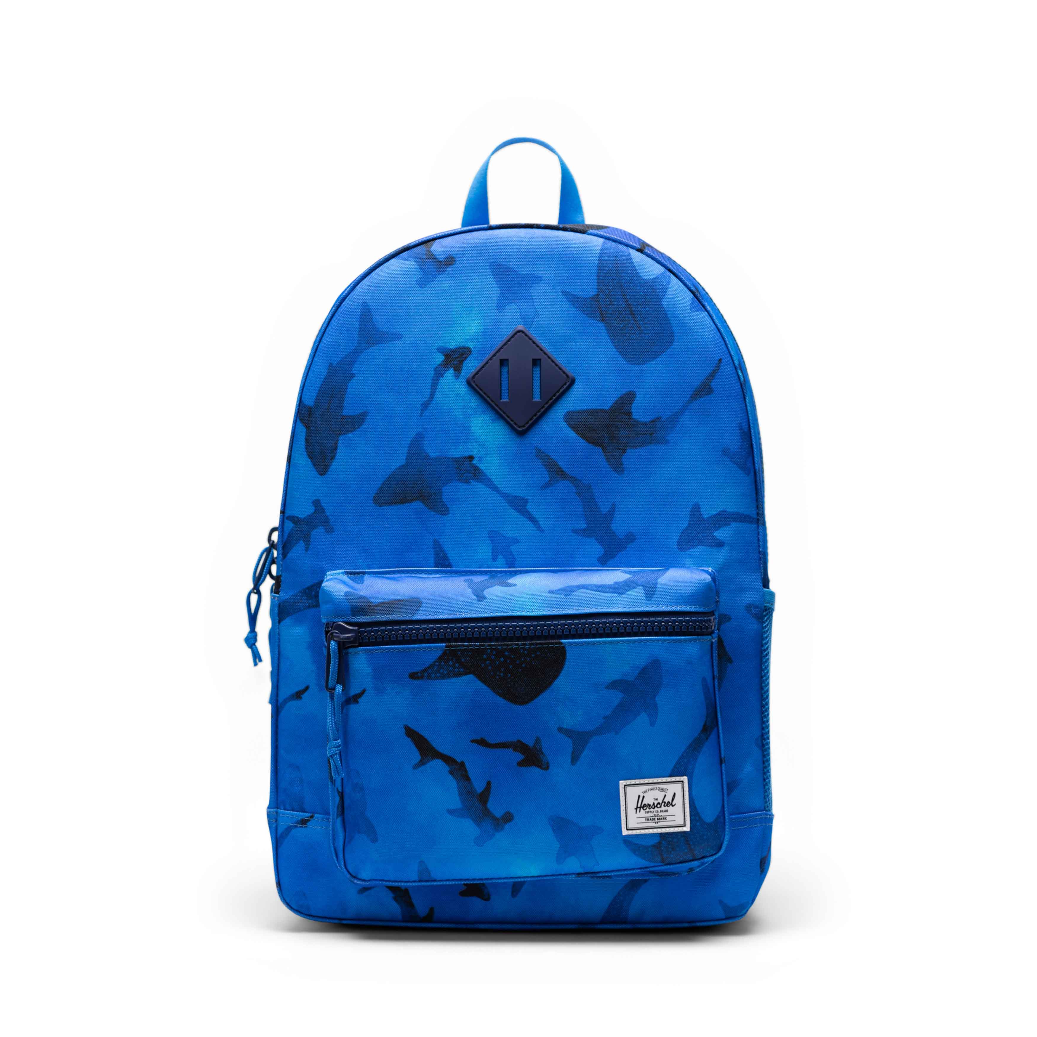 Sharks Mavi Herschel Heritage Genç Su İtici Kumaş Sırt Çantası, 14" Laptop Uyumlu, 26 L